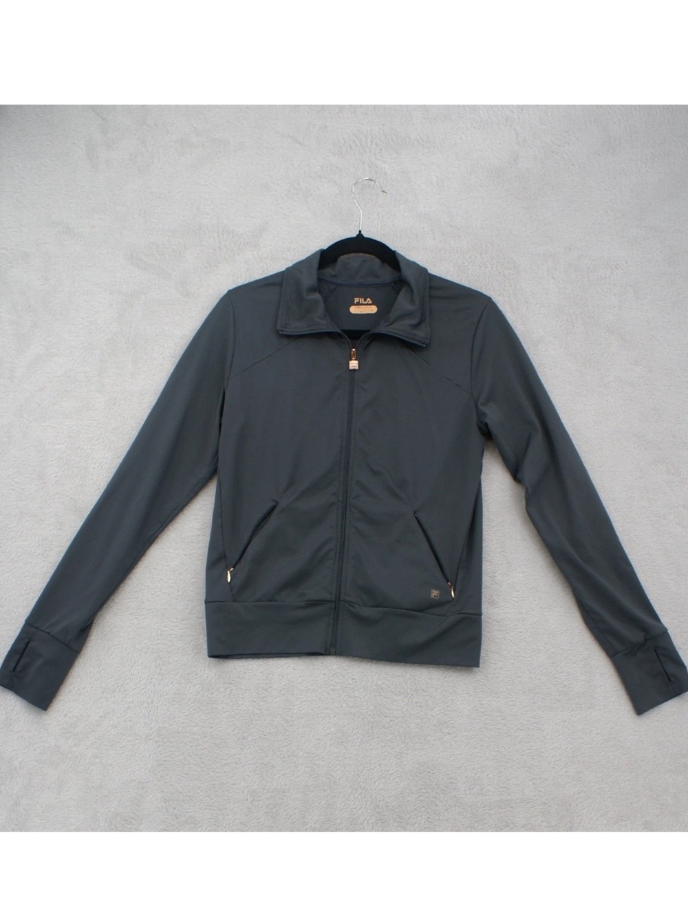 Fila Women’s Charcoal Lightweight Full-Zip Athletic Jacket Size Small